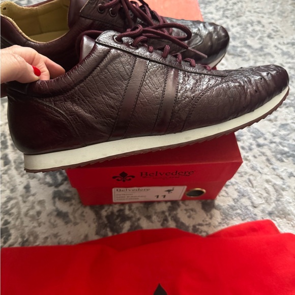 Men's burgundy sneakers - Picture 2 of 7